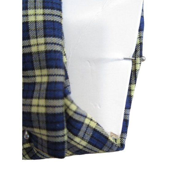 Mens Saddlebred Easy Care Navy Yellow Windowpane Mini Check XXL Shirt New - Picture 12 of 12